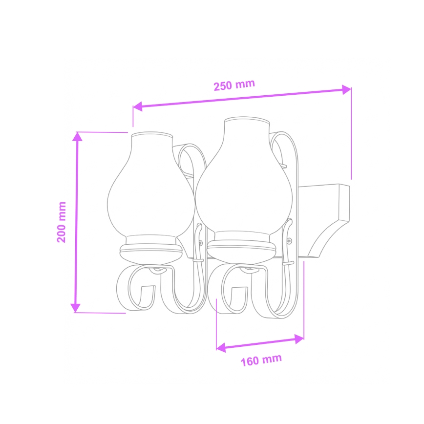 Brilagi - Aplique de pared QUEEN 2xE14/40W/230V haya/crema