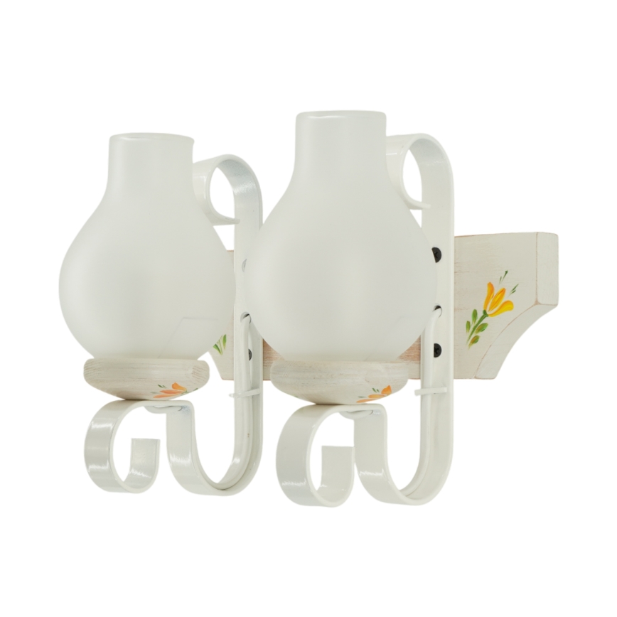 Brilagi - Aplique de pared QUEEN 2xE14/40W/230V haya/crema