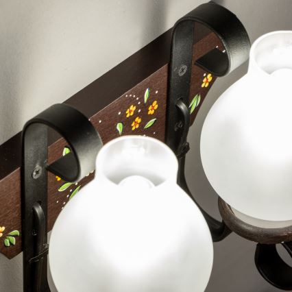 Brilagi - Aplique de pared QUEEN 2xE14/40W/230V haya/wengué