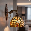 Brilagi - Aplique de pared Tiffany con vidriera MIRABELLA 1xE14/40W/230V