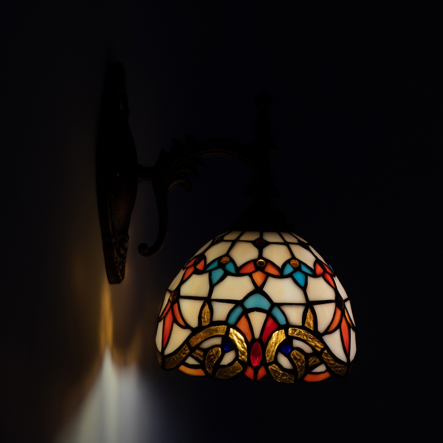 BRILAGI - Aplique de pared Tiffany con vidriera MIRABELLA 1xE14/40W/230V