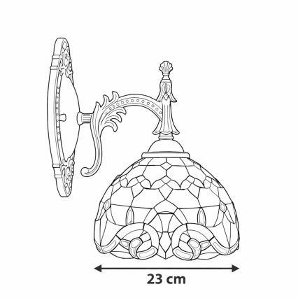 BRILAGI - Aplique de pared Tiffany con vidriera MIRABELLA 1xE14/40W/230V