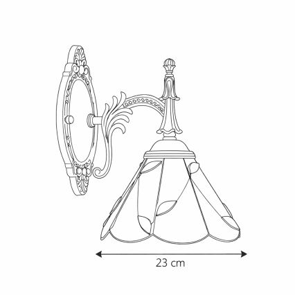 Brilagi - Aplique de pared Tiffany con vitral FOLIA 1xE14/40W/230V