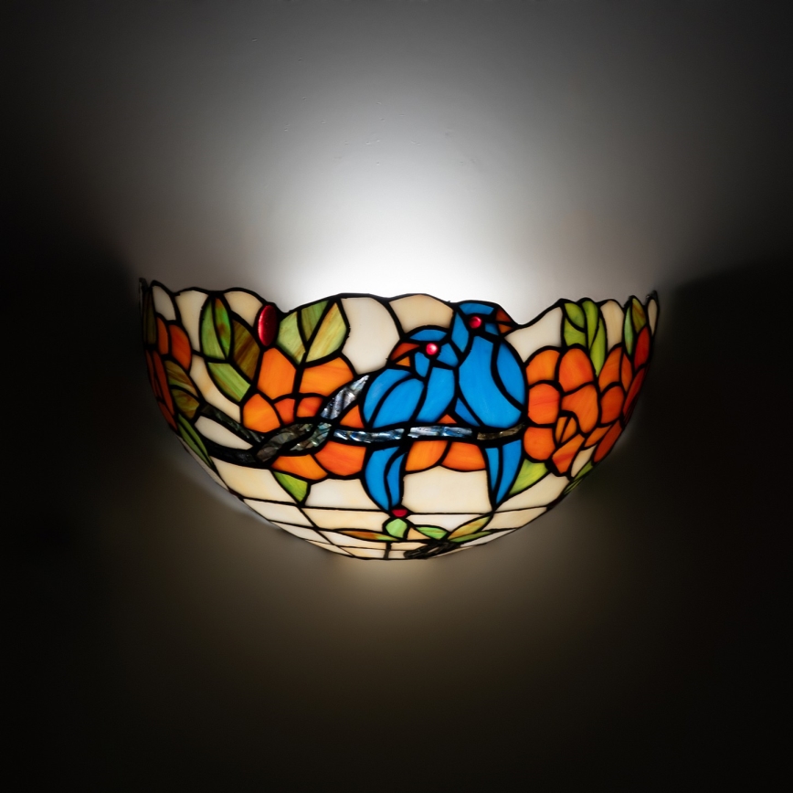 Brilagi - Aplique de pared Tiffany con vitral JUNGLE 1xE14/40W/230V