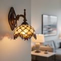 Brilagi - Aplique de pared Tiffany de vitral Marfil 1xE14/40W/230V