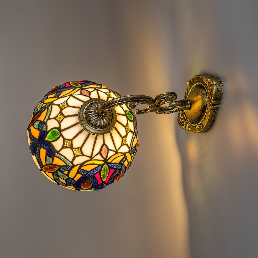 Brilagi - Aplique de pared Tiffany en vitral LUISA 1xE27/40W/230V