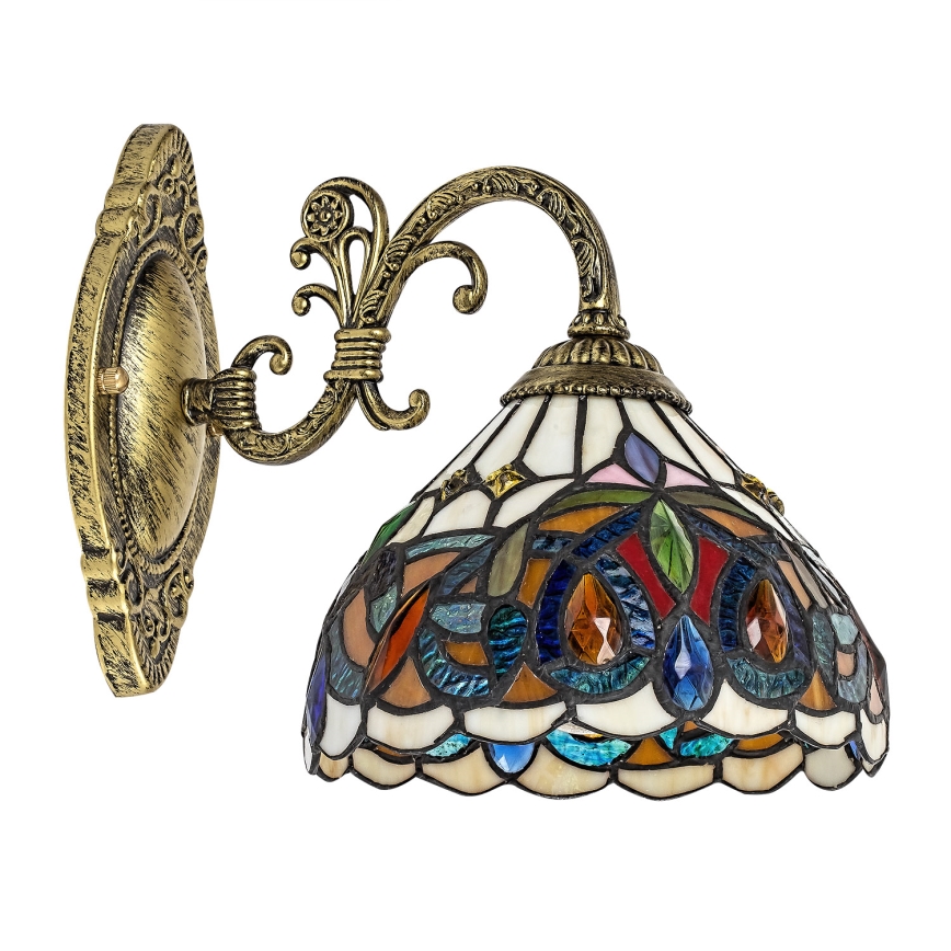 Brilagi - Aplique de pared Tiffany en vitral LUISA 1xE27/40W/230V