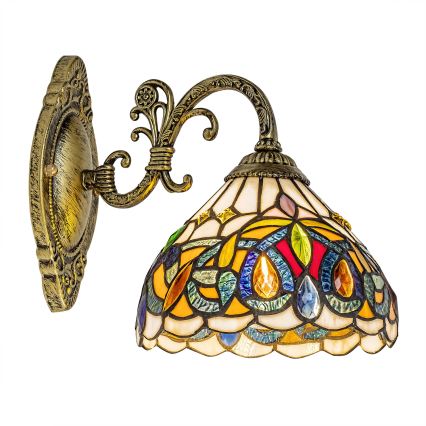 Brilagi - Aplique de pared Tiffany en vitral LUISA 1xE27/40W/230V