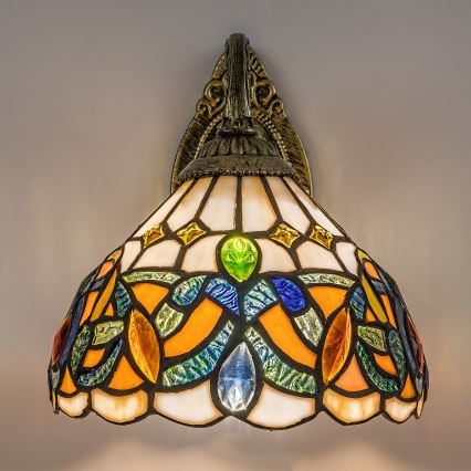 Brilagi - Aplique de pared Tiffany en vitral LUISA 1xE27/40W/230V