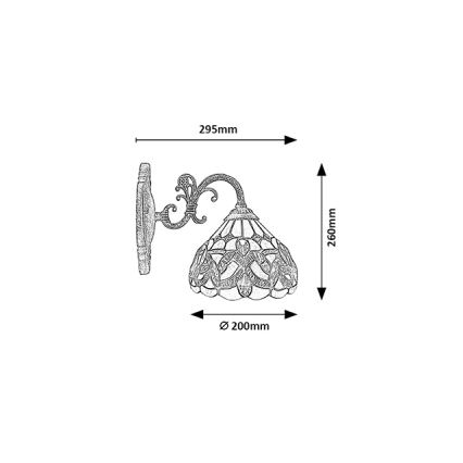 Brilagi - Aplique de pared Tiffany en vitral LUISA 1xE27/40W/230V