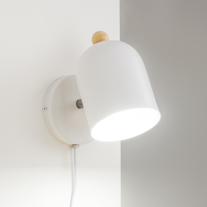 Brilagi - Aplique de pared tipo foco GALLION 1xE27/15W/230V blanco