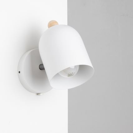 Brilagi - Aplique de pared tipo foco GALLION 1xE27/15W/230V blanco