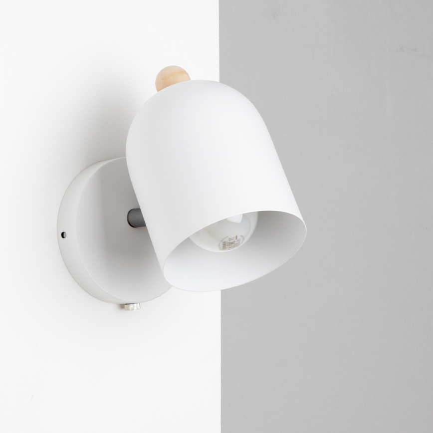 Brilagi - Aplique de pared tipo foco GALLION 1xE27/15W/230V blanco