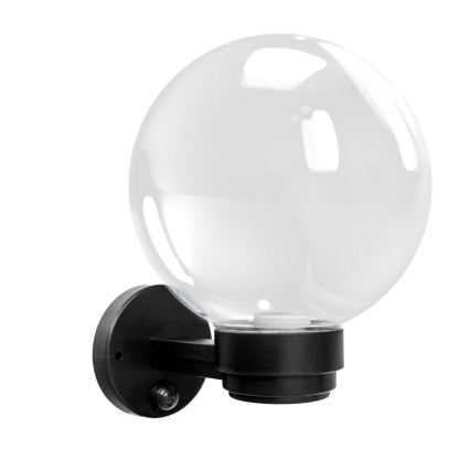 Brilagi - Aplique de pared exterior con sensor de movimiento HARBOR 1xE27/40W/230V IP33 negro/transparente