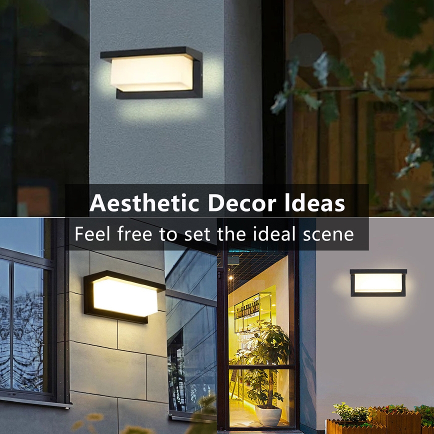 Brilagi - Aplique de pared exterior LED RGBW regulable BRICKY 1xE27/9W/230V 2700-6500K IP54 negro