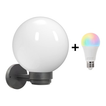 Brilagi - Aplique exterior LED RGBW regulable HARBOR 1xE27/9W/230V 2700-6500K IP33 antracita/blanco
