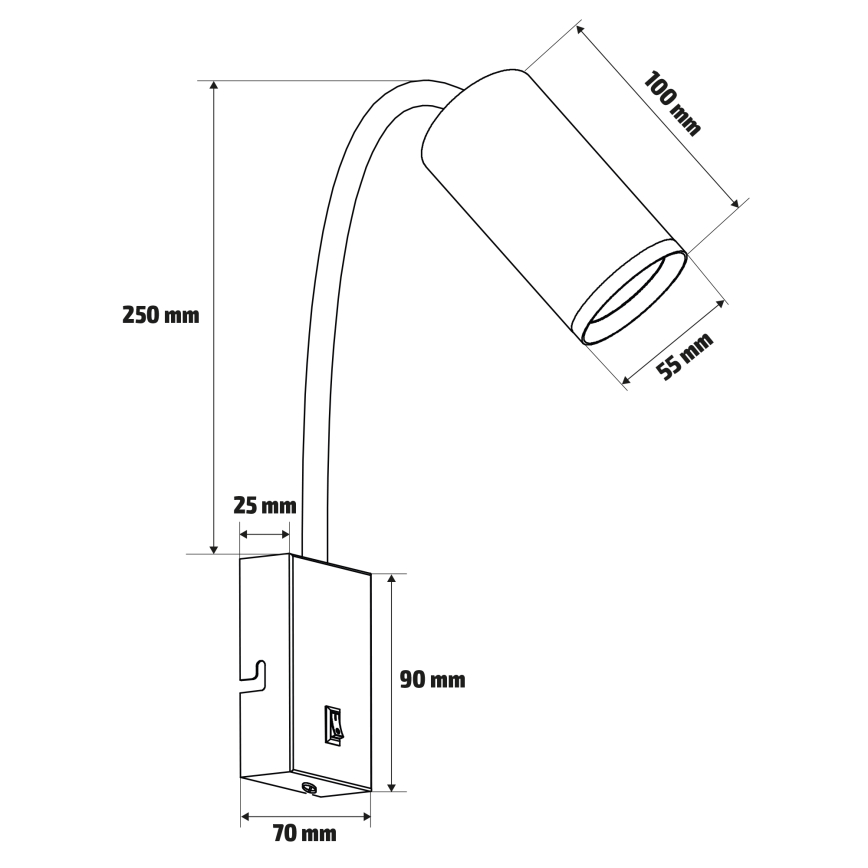 Brilagi - Aplique flexible SELE 1xGU10/30W/230V blanco