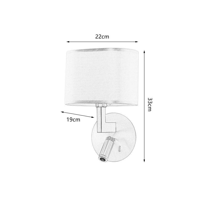 Brilagi - Aplique LED DAYA 1xE14/40W/230V + LED/3W blanco/cromo mate