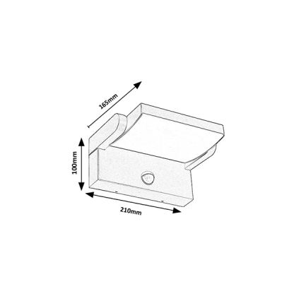 Brilagi - Aplique LED de exterior con sensor ANKLE LED/18W/230V 3000K IP65 antracita