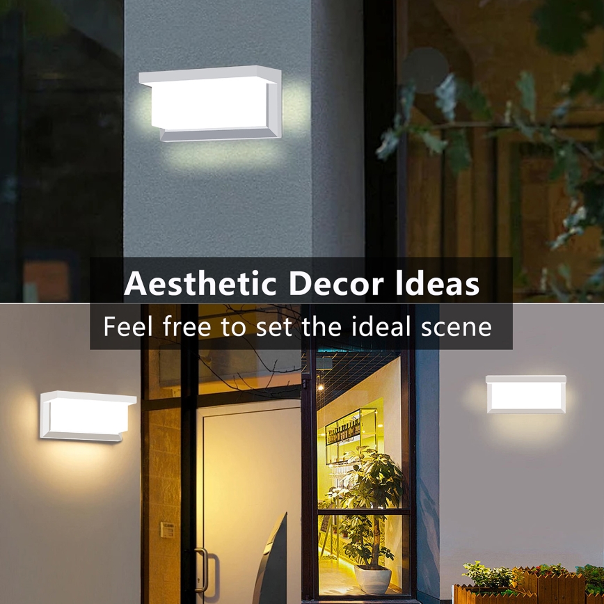 Brilagi - Aplique LED de exterior con sensor BRICKY LED/12W/230V blanco IP54