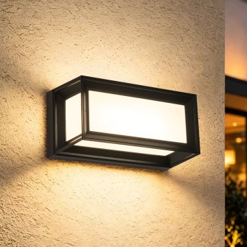 Brilagi - Aplique LED de exterior con sensor PARKER LED/12W/230V negro IP44