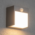 Brilagi - Aplique LED de exterior con sensor TERNI LED/12W/230V gris IP44