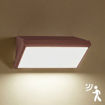 Brilagi - Aplique LED de exterior con sensor TRIANGLE LED/20W/230V, marrón, IP65