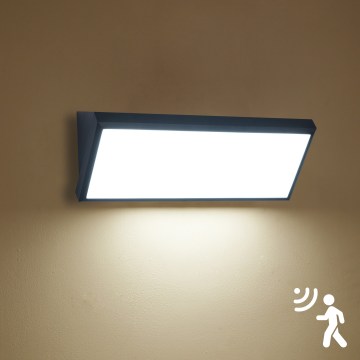 Brilagi - Aplique LED de exterior con sensor TRIANGLE LED/42W/230V 45 cm negro IP65