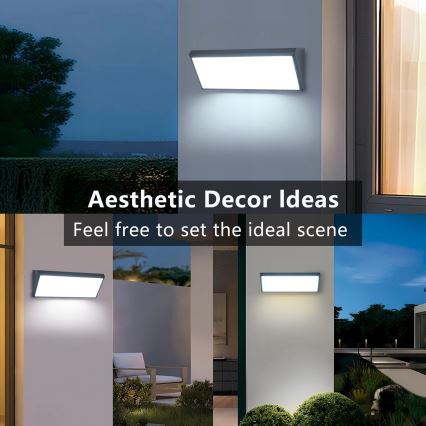Brilagi - Aplique LED exterior con sensor TRIANGLE LED/42W/230V 45 cm antracita IP65
