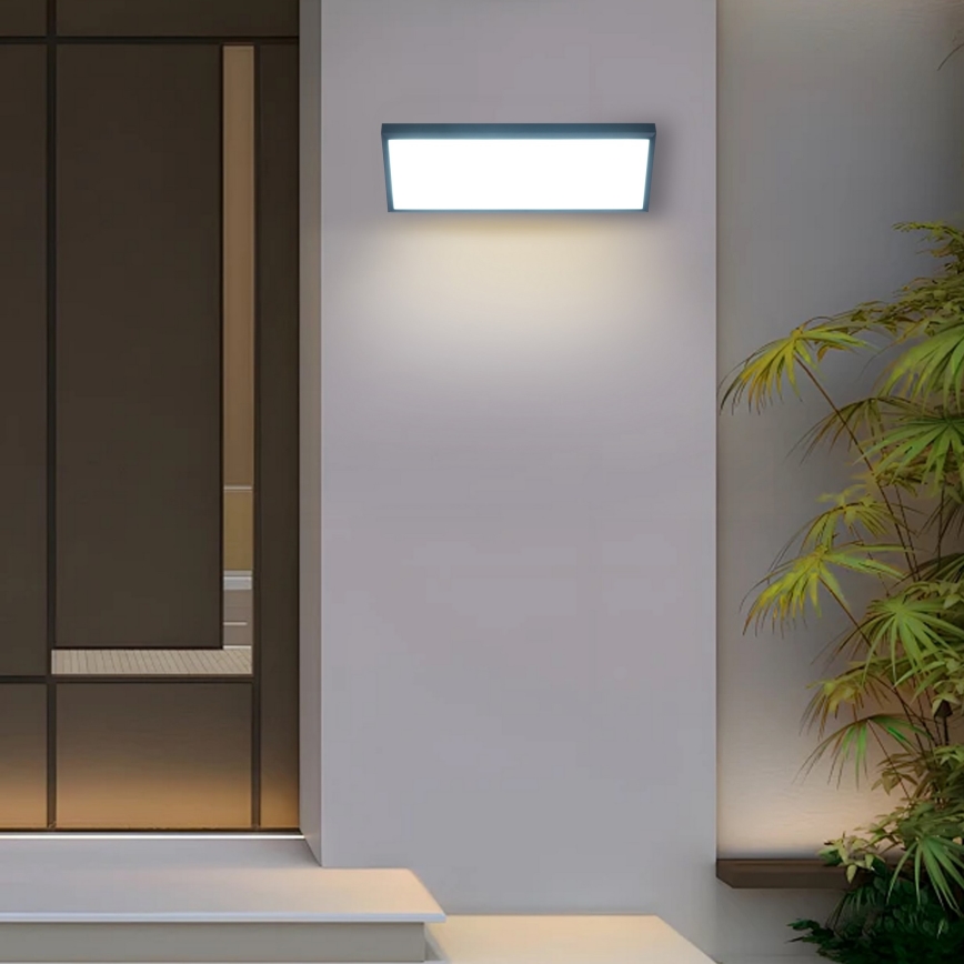 Brilagi - Aplique LED exterior con sensor TRIANGLE LED/42W/230V 45 cm antracita IP65