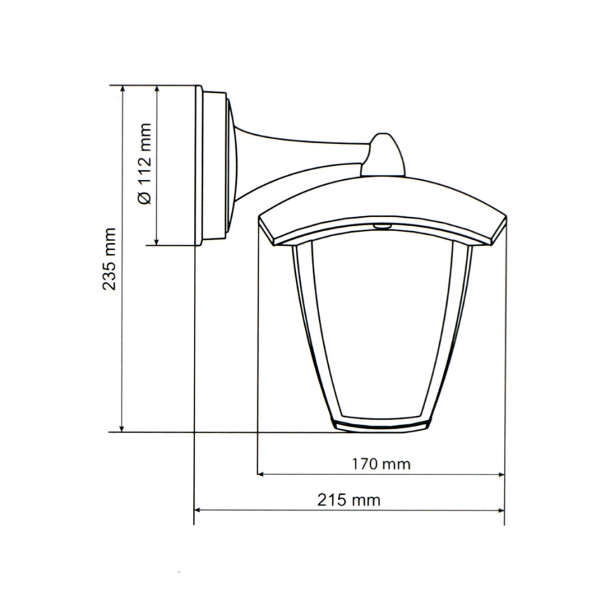 Brilagi - Aplique LED de exterior LUNA 1xE27/60W/230V IP44