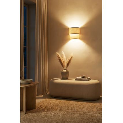 Brilagi - Aplique LED de pared BOHO ECO 1xE27/10W/230V beige