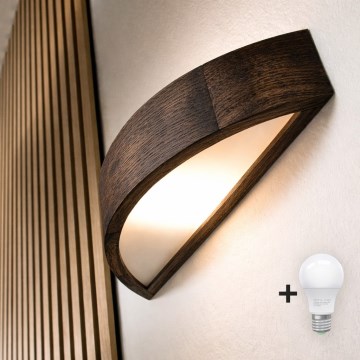 Brilagi - Aplique LED de pared CARVALHO SMOKEY 1xE27/60W/230V roble