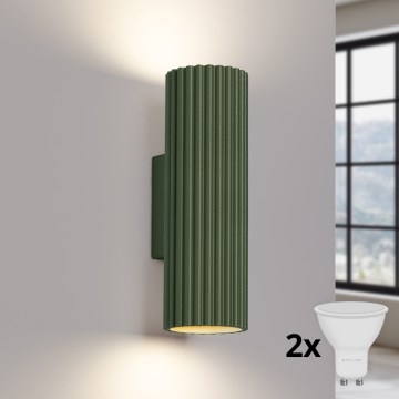 BRILAGI - Aplique LED de pared CRESTO 2xGU10/10W/230V 20 cm verde