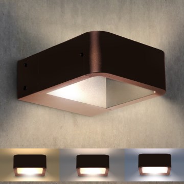 Brilagi - Aplique LED de pared exterior BARI LED/7W/230V 3000/4000/6000K marrón IP54