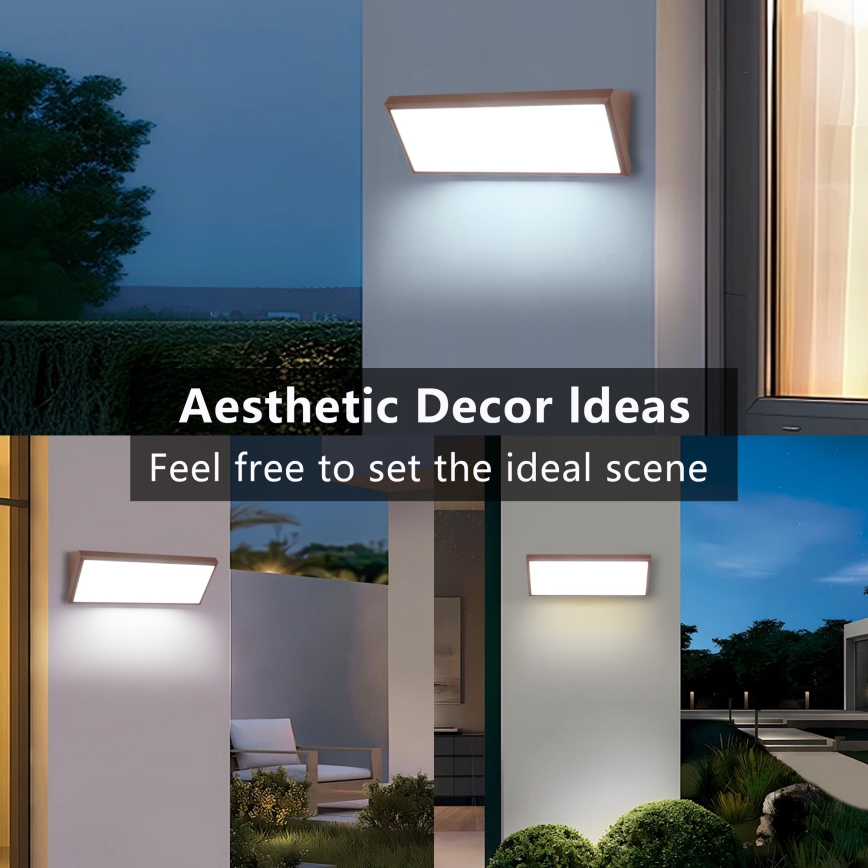 Brilagi - Aplique de pared exterior LED con sensor TRIANGLE LED/42W/230V 45 cm marrón IP65