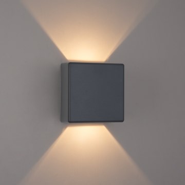Brilagi - Aplique LED de pared exterior DOUBLERAY 6W/230V antracita IP54