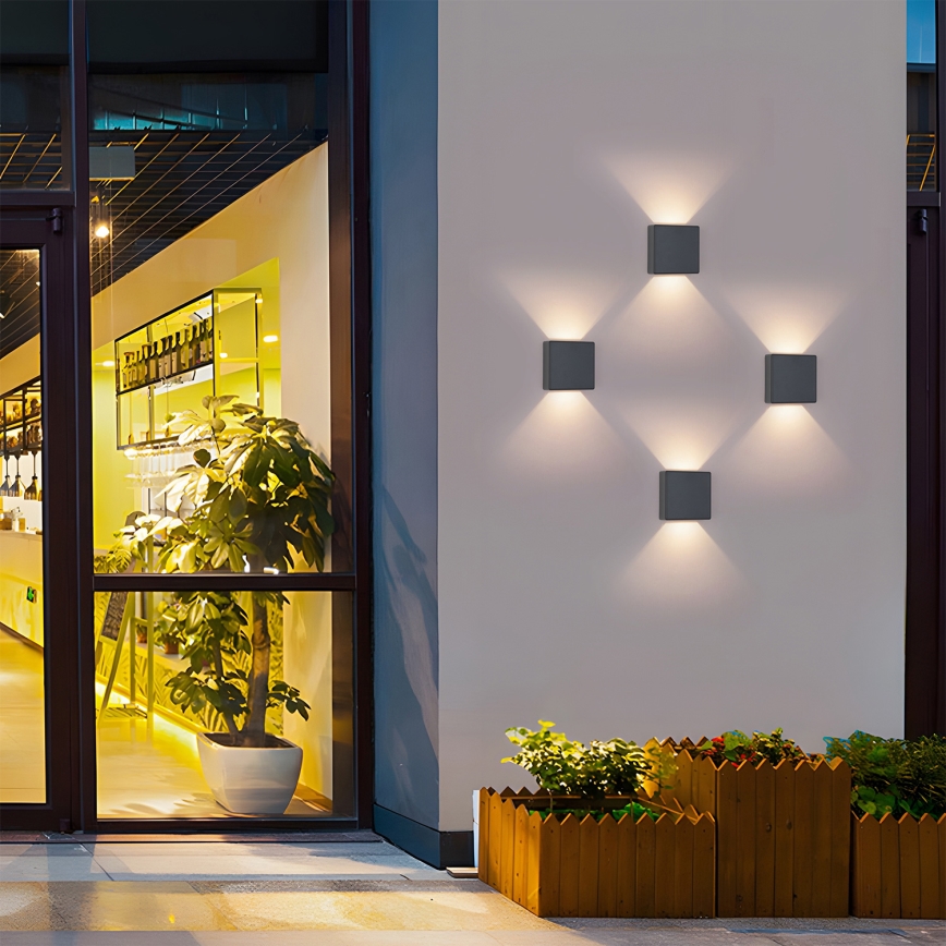 Brilagi - Aplique LED de pared exterior DOUBLERAY 6W/230V antracita IP54