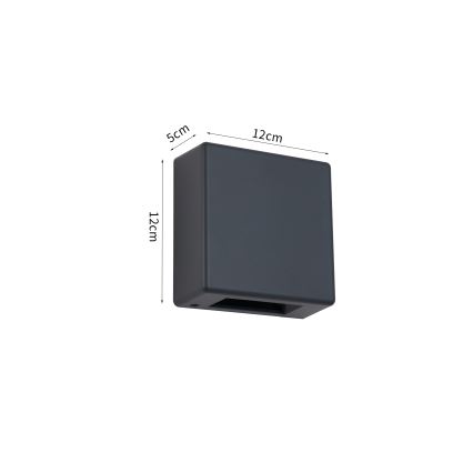 Brilagi - Aplique LED de pared exterior DOUBLERAY 6W/230V antracita IP54