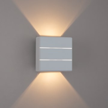 Brilagi - Aplique LED de pared exterior DOUBLERAY LINE LED/6W/230V blanco IP54