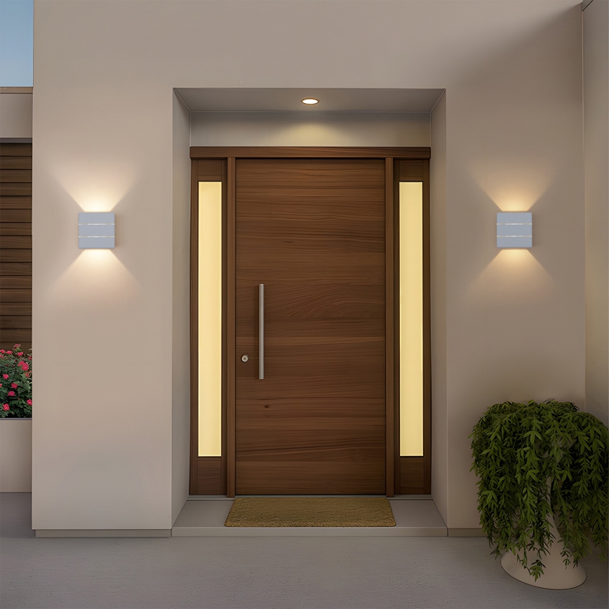 Brilagi - Aplique LED de pared exterior DOUBLERAY LINE LED/6W/230V blanco IP54