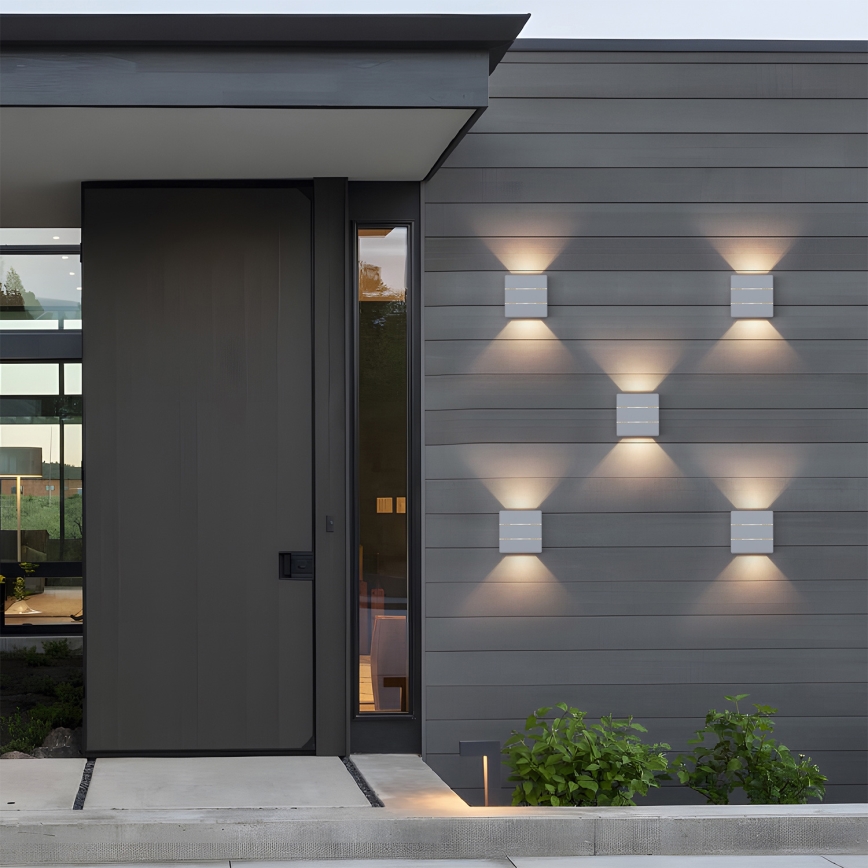 Brilagi - Aplique LED de pared exterior DOUBLERAY LINE LED/6W/230V blanco IP54