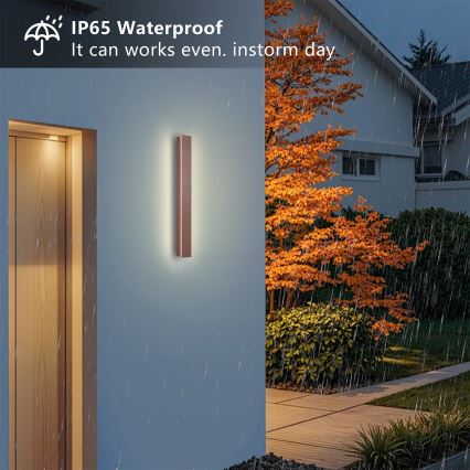 BRILAGI - Aplique de pared exterior LED LINEAR LED/12W/230V 3000K IP65 50 cm marrón CRI 90