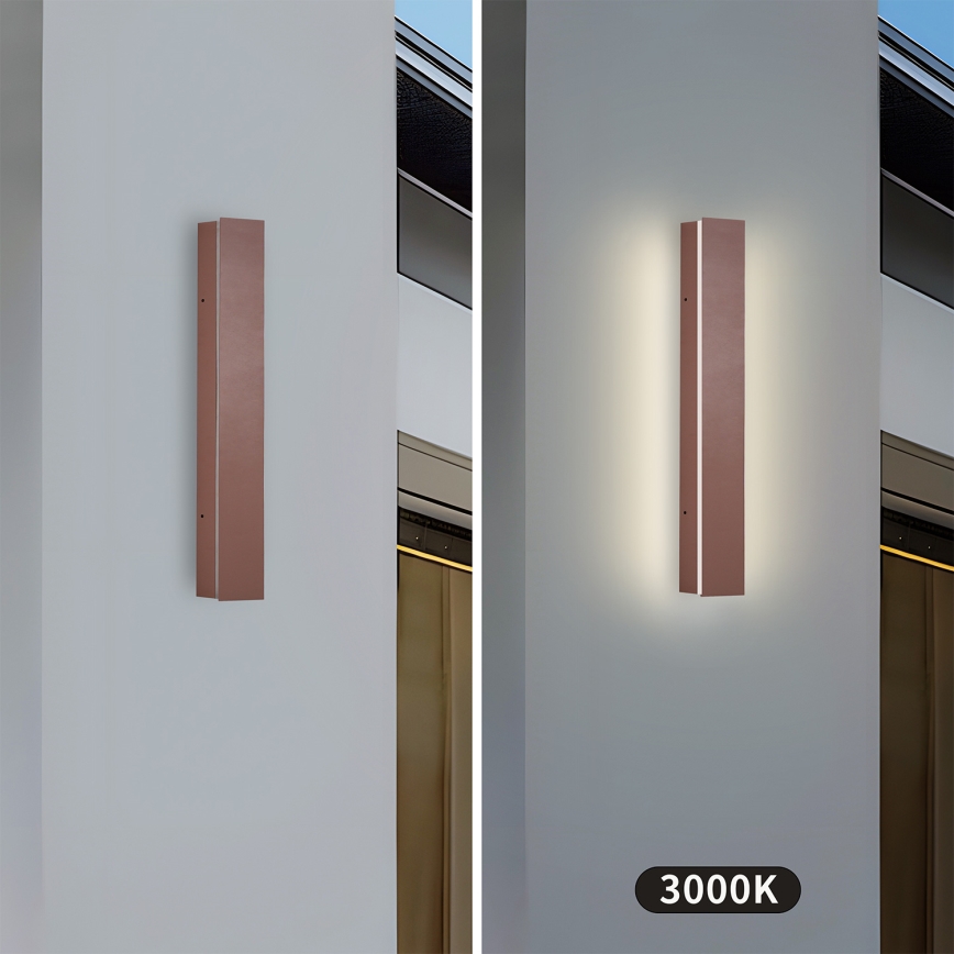 Brilagi - Aplique de pared LED exterior LINEAR LED/8W/230V 3000K IP65 30 cm marrón CRI 90