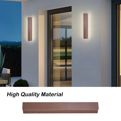 Brilagi - Aplique de pared LED exterior LINEAR LED/8W/230V 3000K IP65 30 cm marrón CRI 90