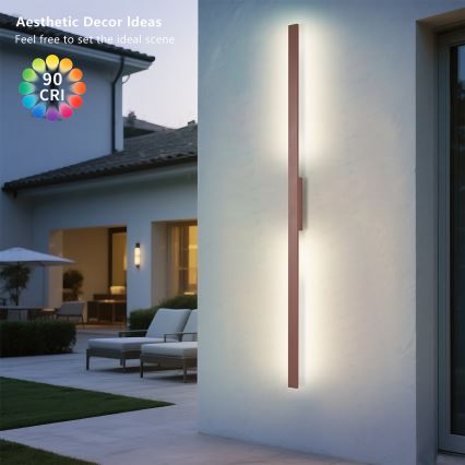 Brilagi - Aplique LED de exterior LUNA LED/30W/230V 3000K IP65 150 cm marrón CRI 90