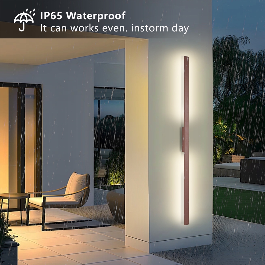 Brilagi - Aplique LED de exterior LUNA LED/30W/230V 3000K IP65 150 cm marrón CRI 90