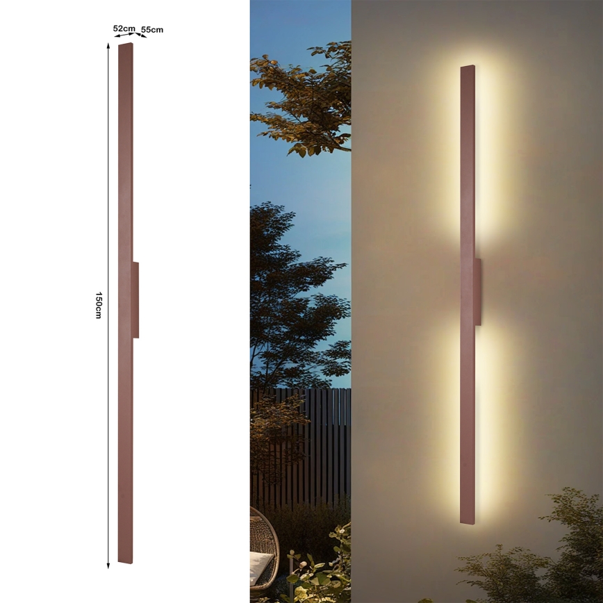 Brilagi - Aplique LED de exterior LUNA LED/30W/230V 3000K IP65 150 cm marrón CRI 90