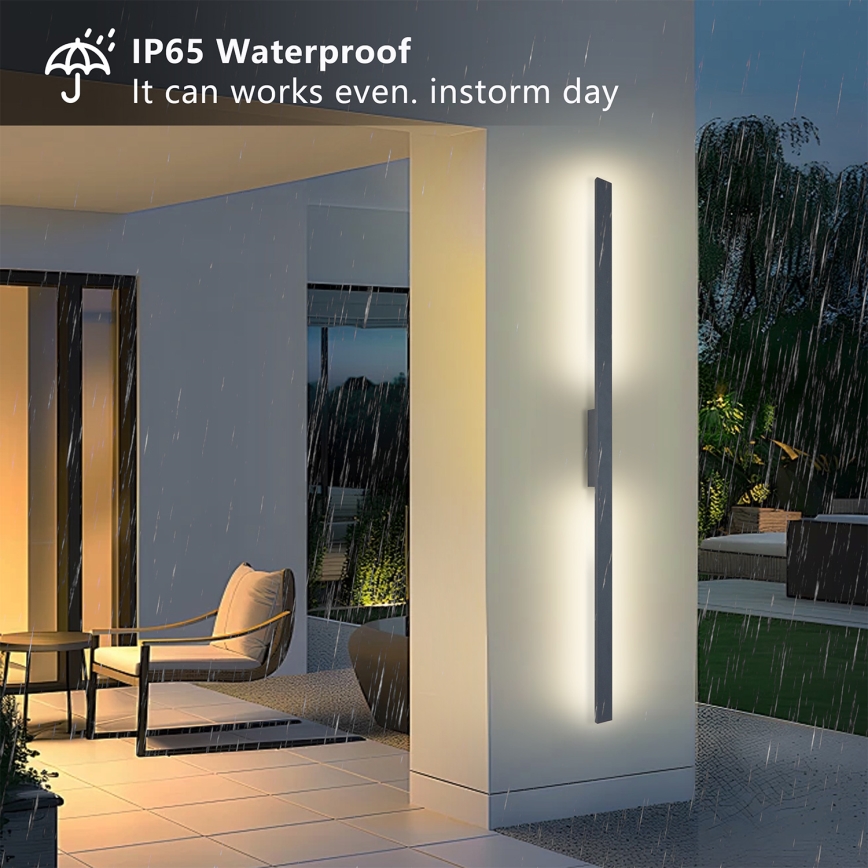 Brilagi - Aplique LED de pared para exterior LUNA LED/30W/230V 4000K IP65 150 cm antracita CRI 90