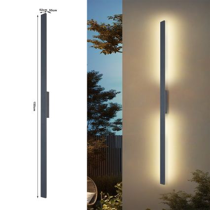 Brilagi - Aplique LED de pared para exterior LUNA LED/30W/230V 4000K IP65 150 cm antracita CRI 90